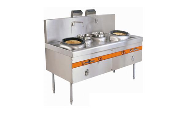 酒楼厨房设备潮式不锈钢节能燃气双头一尾小炒炉