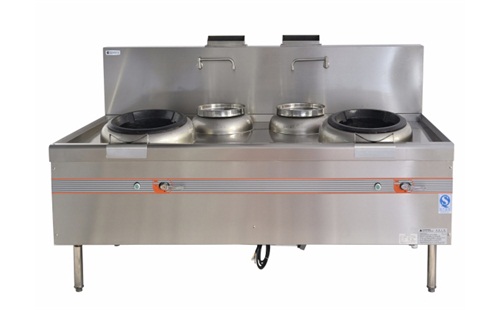 酒楼厨房商用燃气炉灶设备不锈钢静音两炒两温炒炉