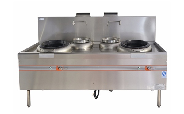 酒楼厨房商用燃气炉灶设备不锈钢静音两炒两温炒炉